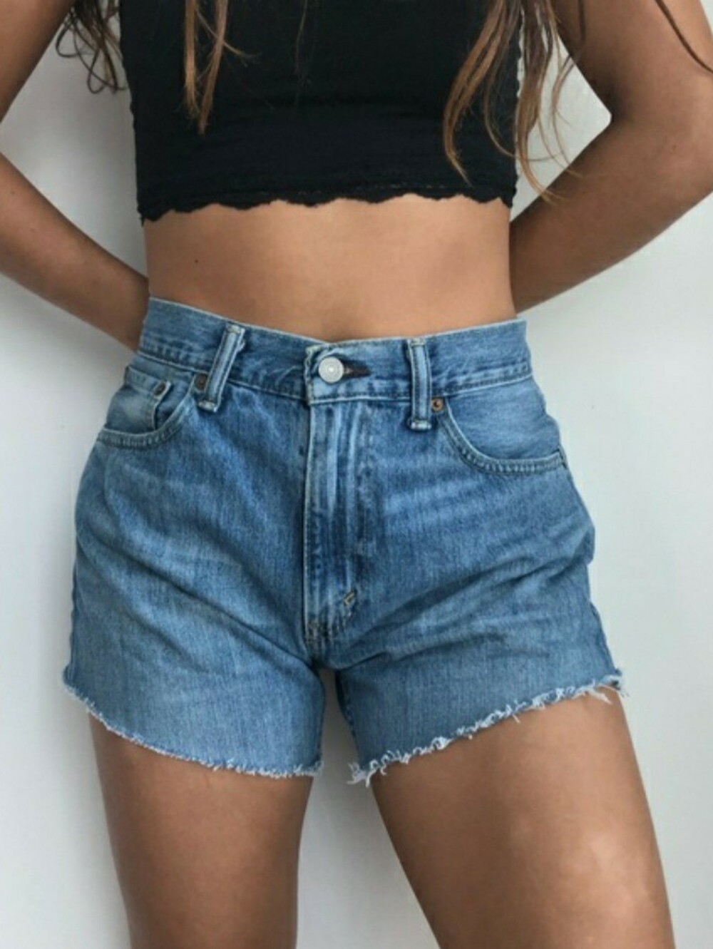 LEVIS 505 REGULAR FIT WOMANS DENIM CUT OFF SHORTS
